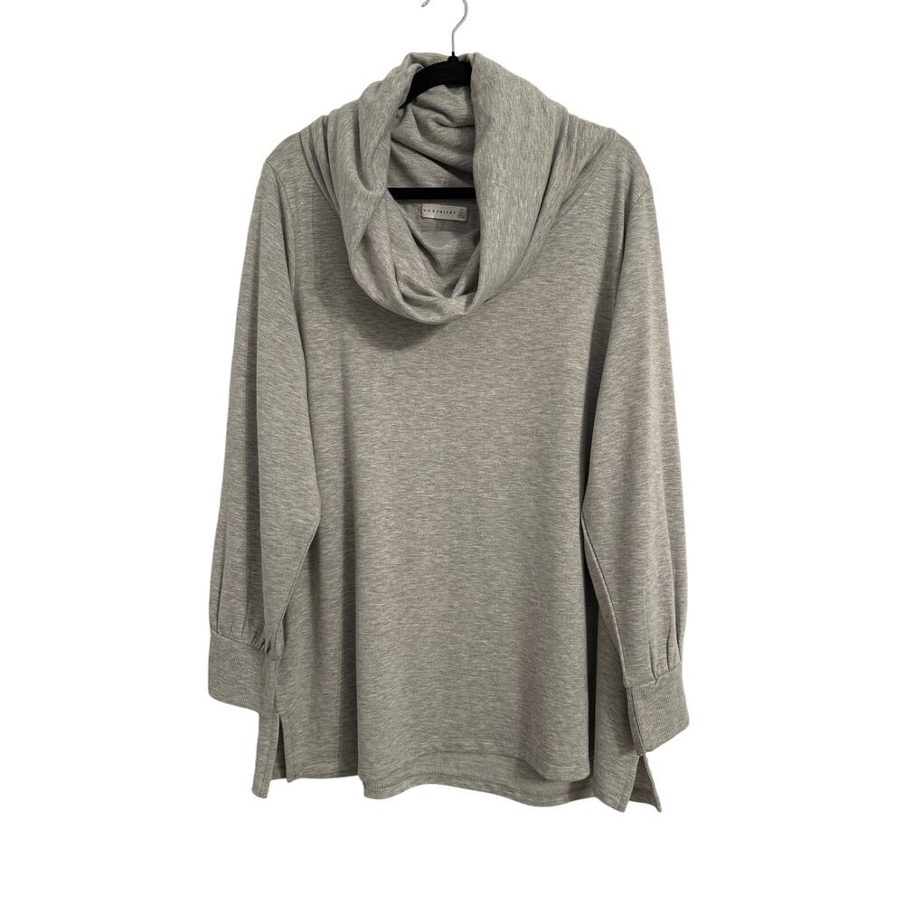 Retrology NWT Womens 3X Boho Chic Cowl Neck Long Sleeve Gray‎ Tunic Versatile